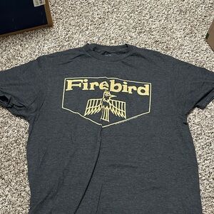 Firebird Graphic Tee in Dark Gray and Gold